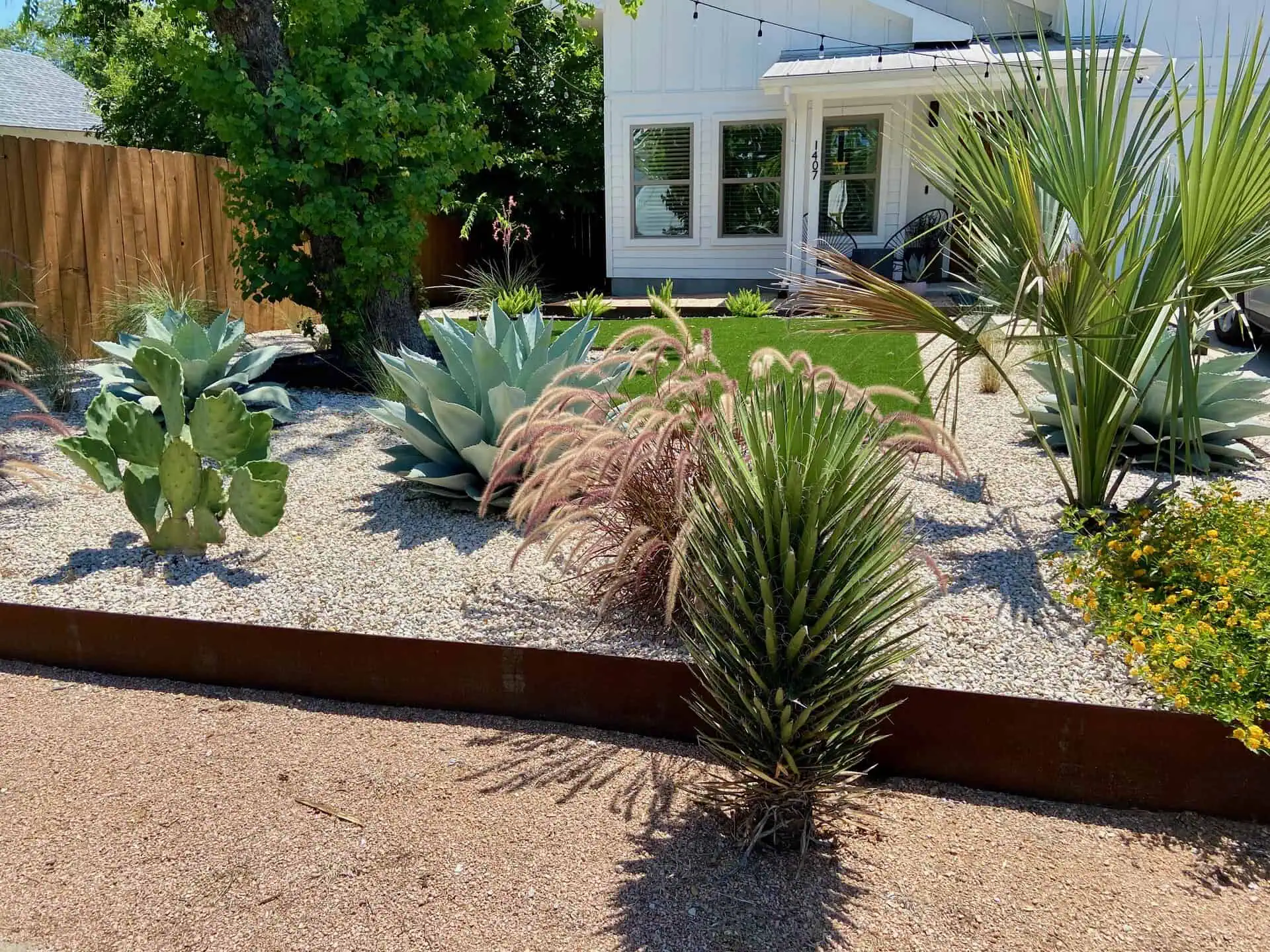 Xeriscape hardscape design Austin TX