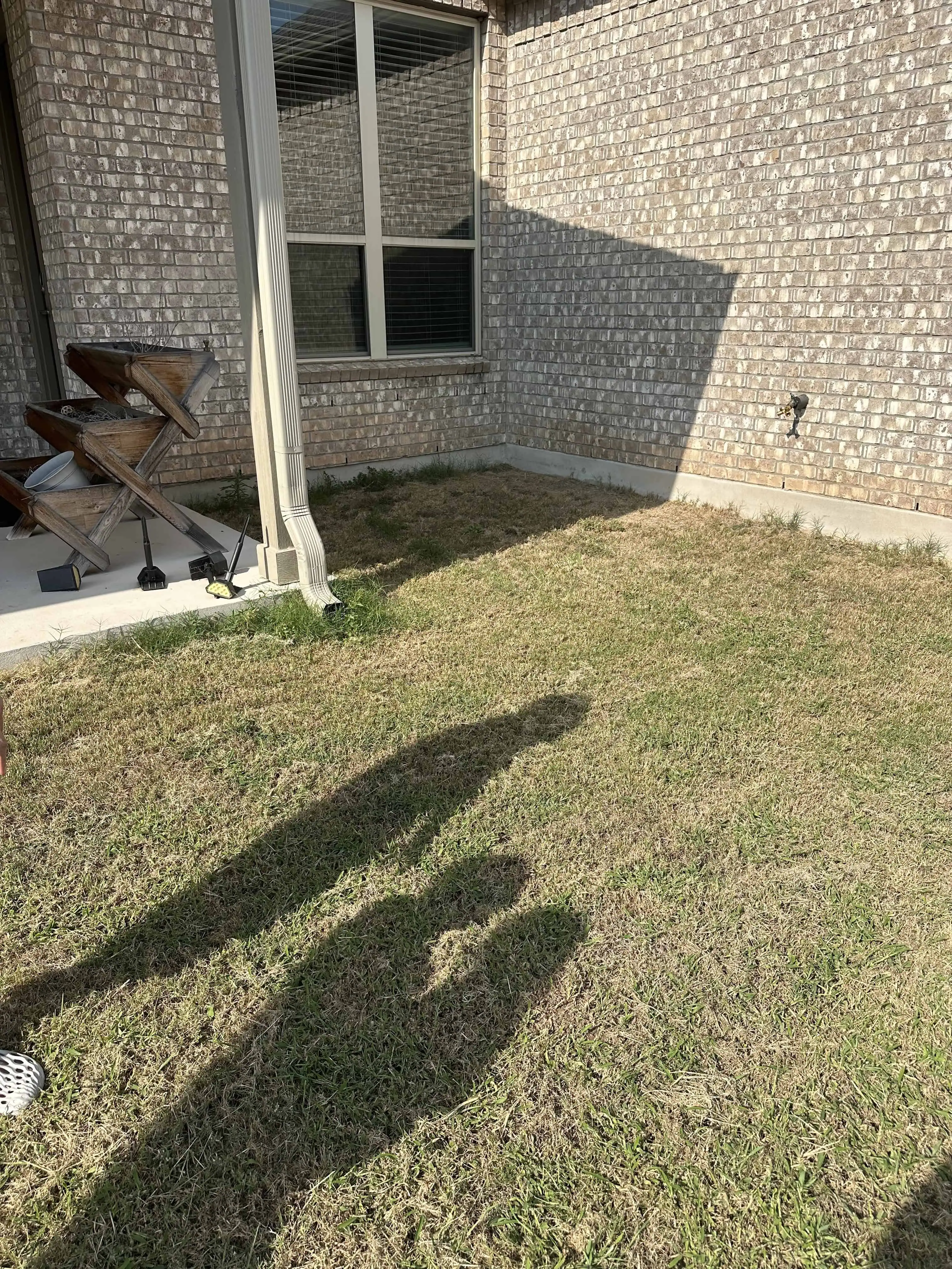 Axehandle before — existing patio before expansion — Pflugerville TX