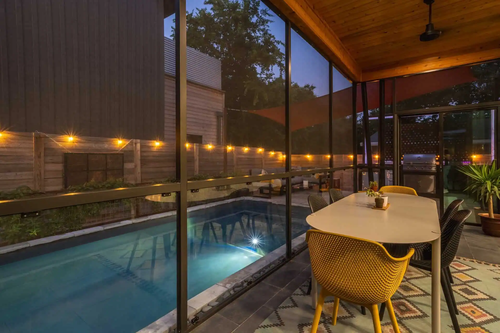 Ulit — pool, screened porch, outdoor kitchen — East Austin TX
